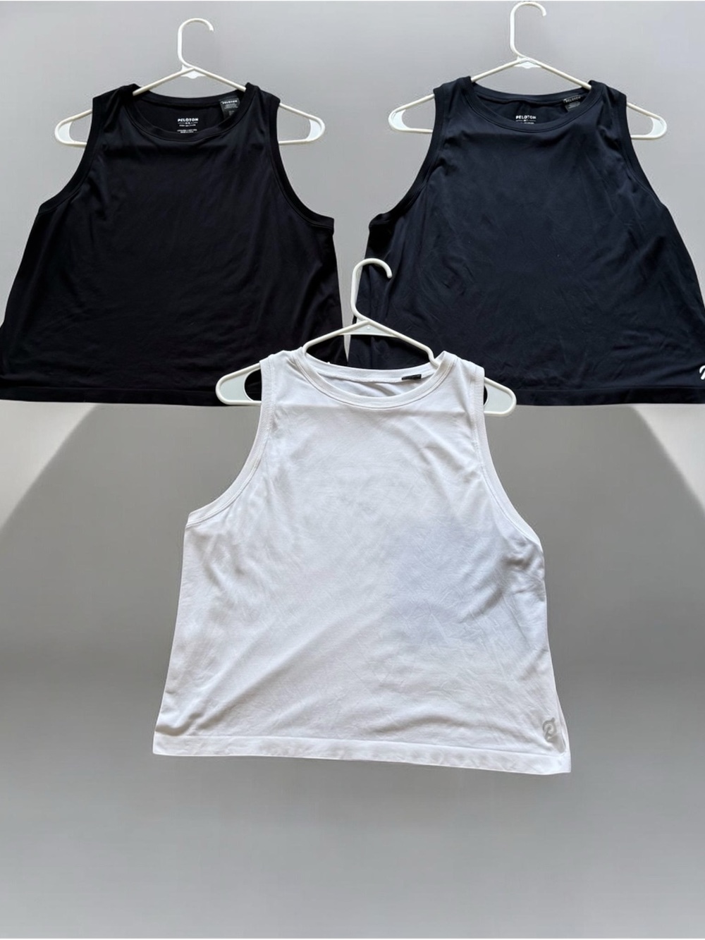 Peloton Seamless Muscle Tank Tops In White, Black And Slate